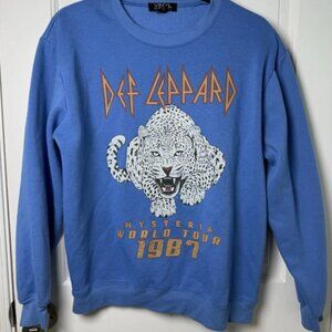 VINYL ICONS DEF LEPPARD SWEATSHIRT SZ M BLUE